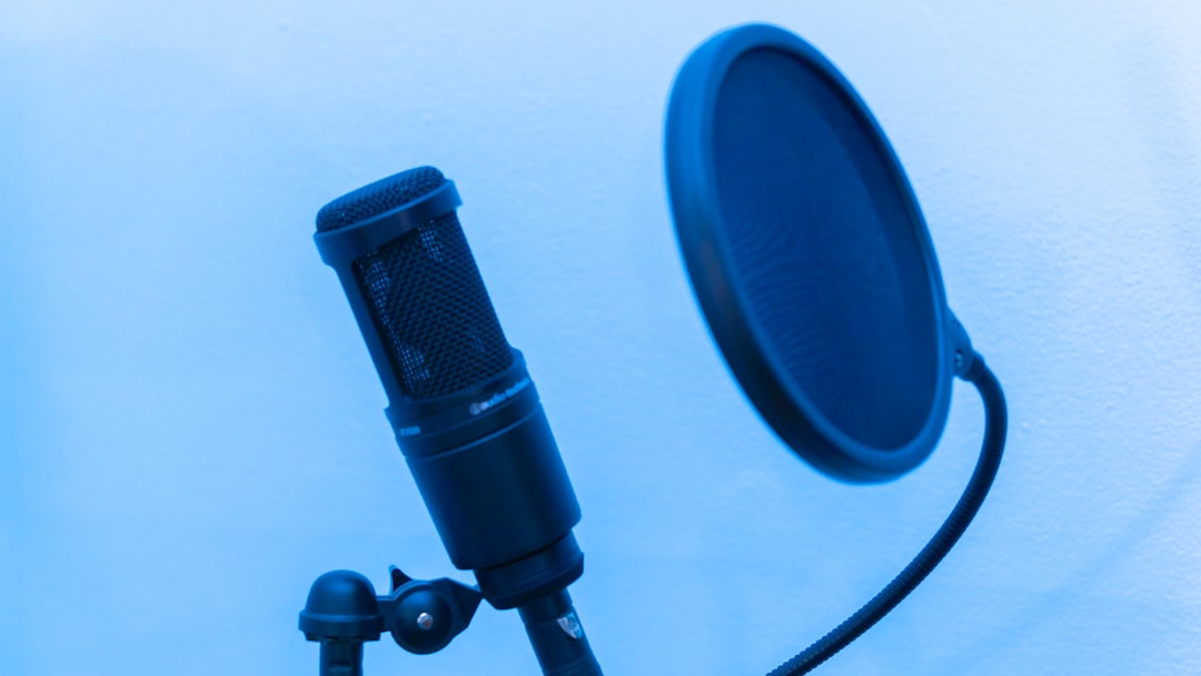 black microphone on white table